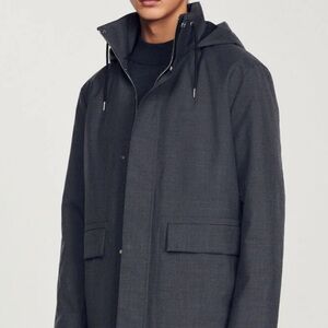 Sandro Men Gray Coat Size XXL